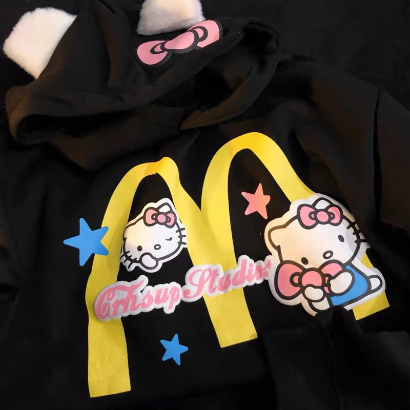 arreboliti - hoodie hello kitty daiwing form rộng chất đẹp