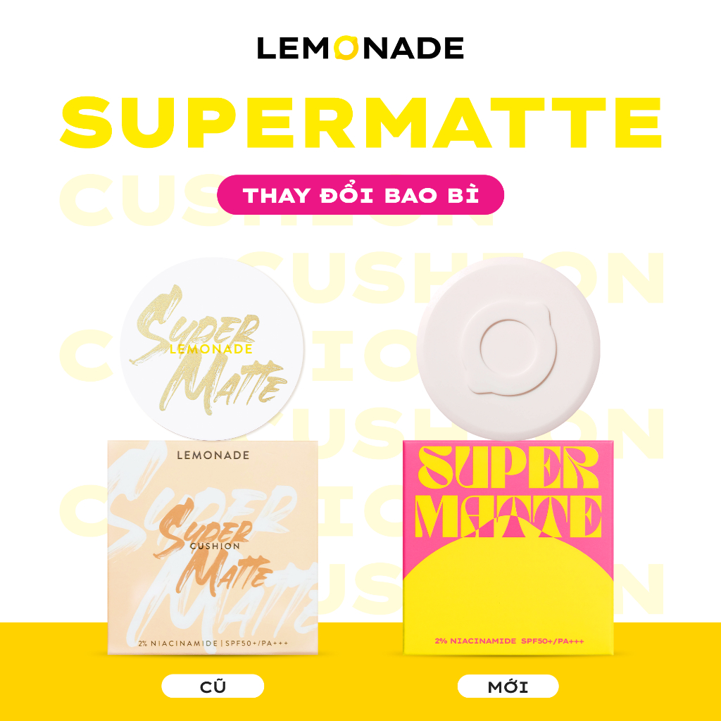 Combo Lemonade Phấn nước siêu kiềm dầu Supermatte Cushion 15g & Bút kẻ mắt siêu mảnh Eyeliner SuperTiger 1g