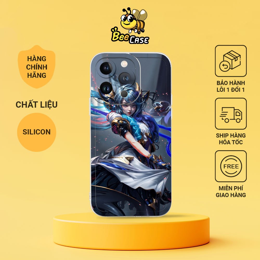 Ốp lưng iphone cạnh vuông Liên minh huyền thoại LOL Gwen Ai Art Beecase 6/6s/7/7plus/8/8plus/x/xs/11