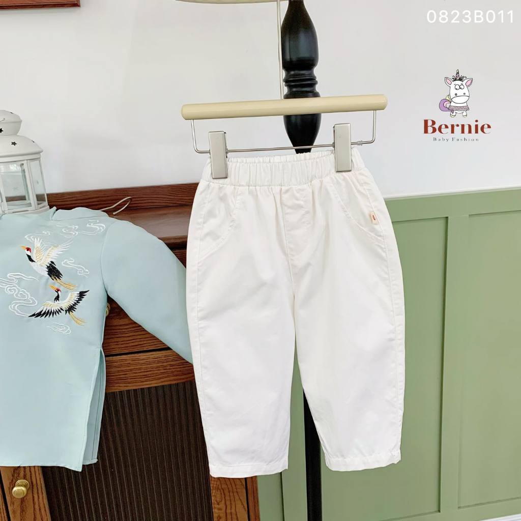 Set Áo dài hạc xanh bé trai