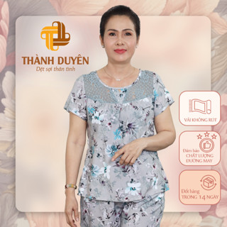 Đồ bộ Tole nữ trung niên Big Size mặc nhà Thành Duyên, phối ren, quần dài (1F) - (10/23)- 1210TCD