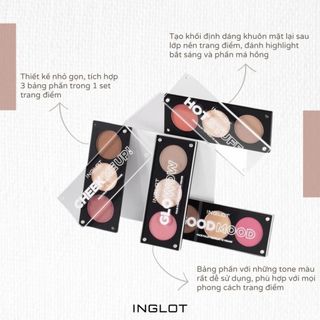 Bảng phấn má hồng, bắt sáng, tạo khối đa chức năng 3in1 Face Palette Inglot 7g