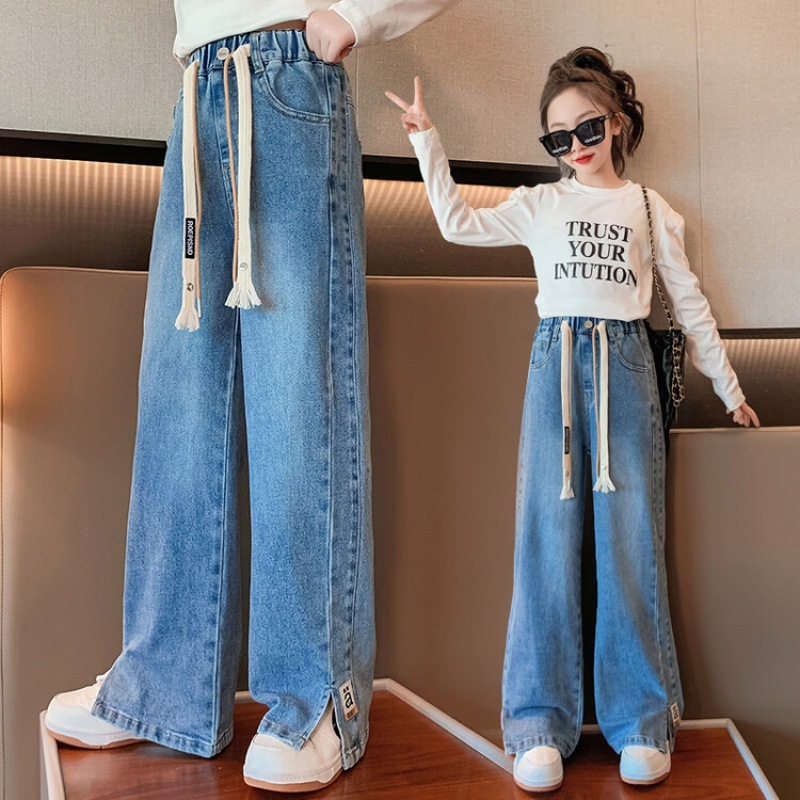 Quần jean bé gái, quần ống rộng bé gái LUNASHOP từ 27 đến 48kg M202367