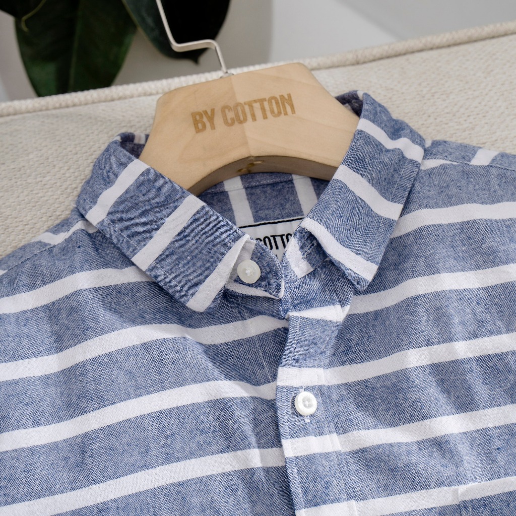 Áo Sơ Mi Nam Cao Cấp Horizon Stripes Shirt Jeans BY COTTON SP