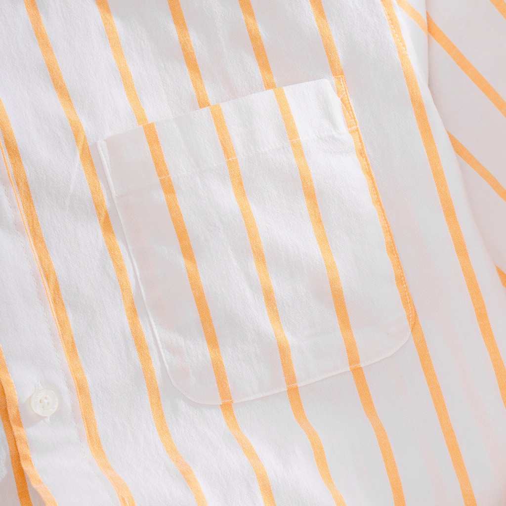 Áo Sơ Mi Nam Cao Cấp Trắng Phối Sọc Cam BY COTTON SP