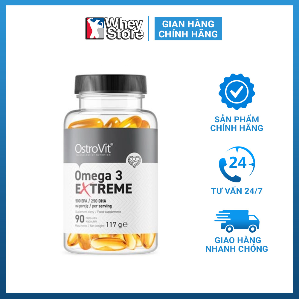 Dầu Cá Hàm Lượng Cao Ostrovit Omega 3 Extreme 90 Viên Chính Hãng