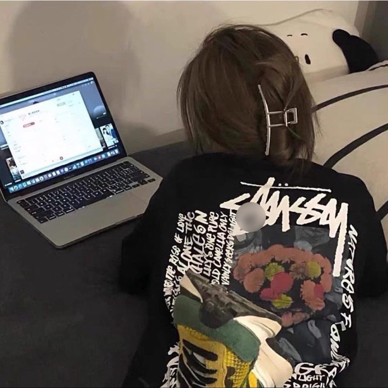 Áo thun ST.USY CAMILLIAS DYED 100% cotton - Áo Thun Stussy Form Unisex Nam Nữ