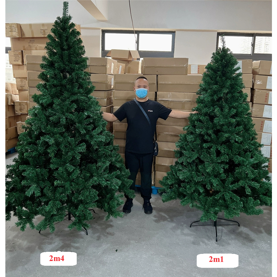 Cây thông Noel 2m4 / 2m1 tán siêu dày loại 1300/1000 đầu cành+ Phụ kiện trang trí cây thông Giáng Sinh- H240