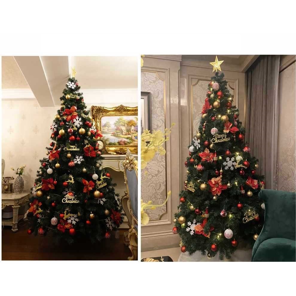 Cây thông Noel 2m4 / 2m1 tán siêu dày loại 1300/1000 đầu cành+ Phụ kiện trang trí cây thông Giáng Sinh- H240