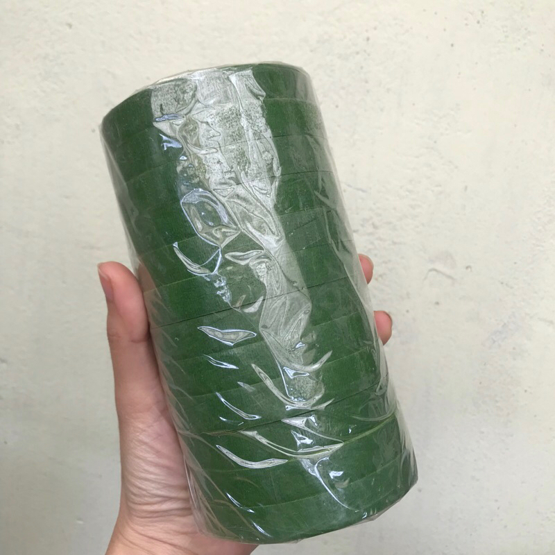 1 Lố 12 Cuộn Băng Quấn Cành Hoa Handmade Màu Xanh/Nâu