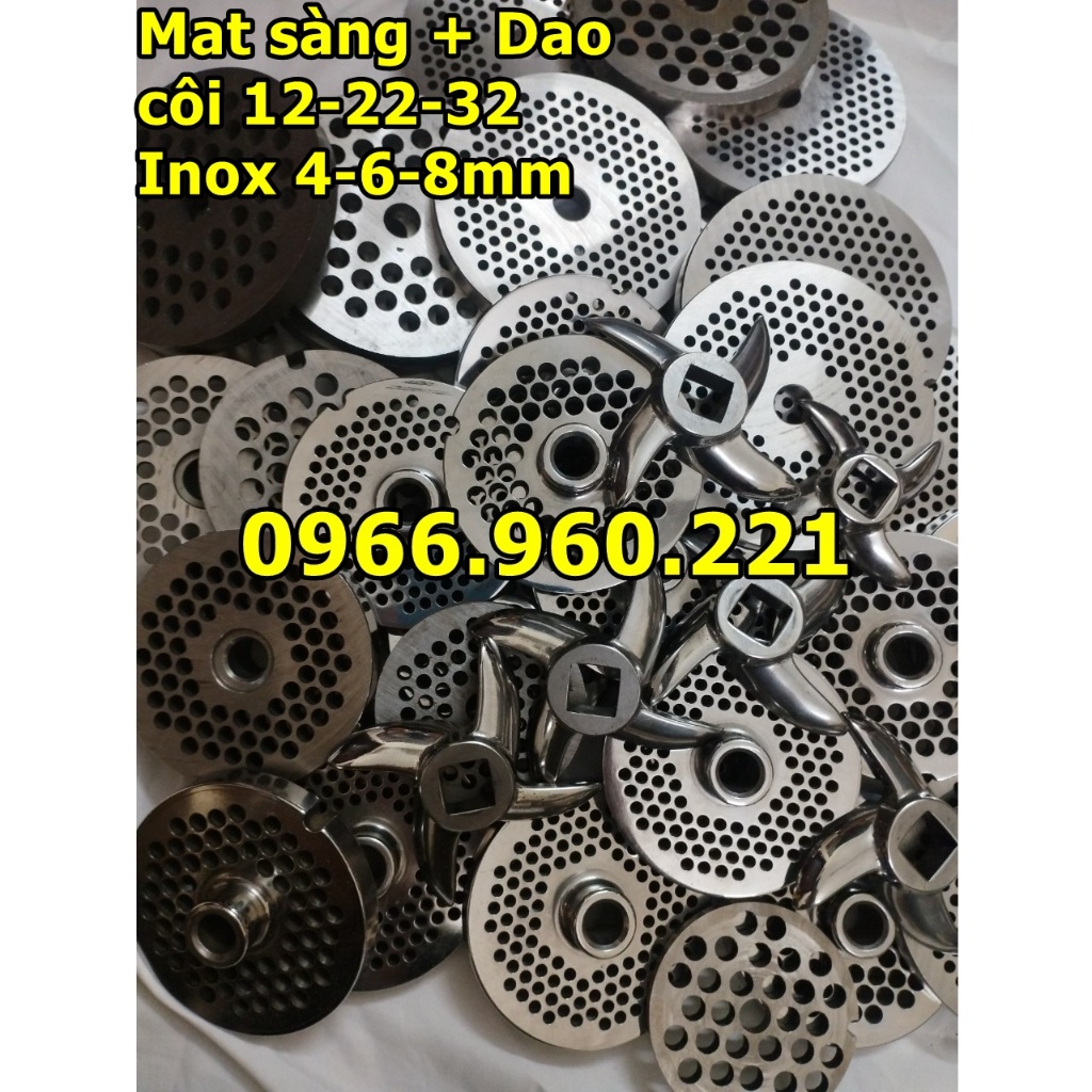 Mặt Sàng và dao máy đùn thịt xương 12-22-32 inox nhiều cỡ khác nhau 2-3-4-5-6-8mm giá tận xưởng Inox 10mm