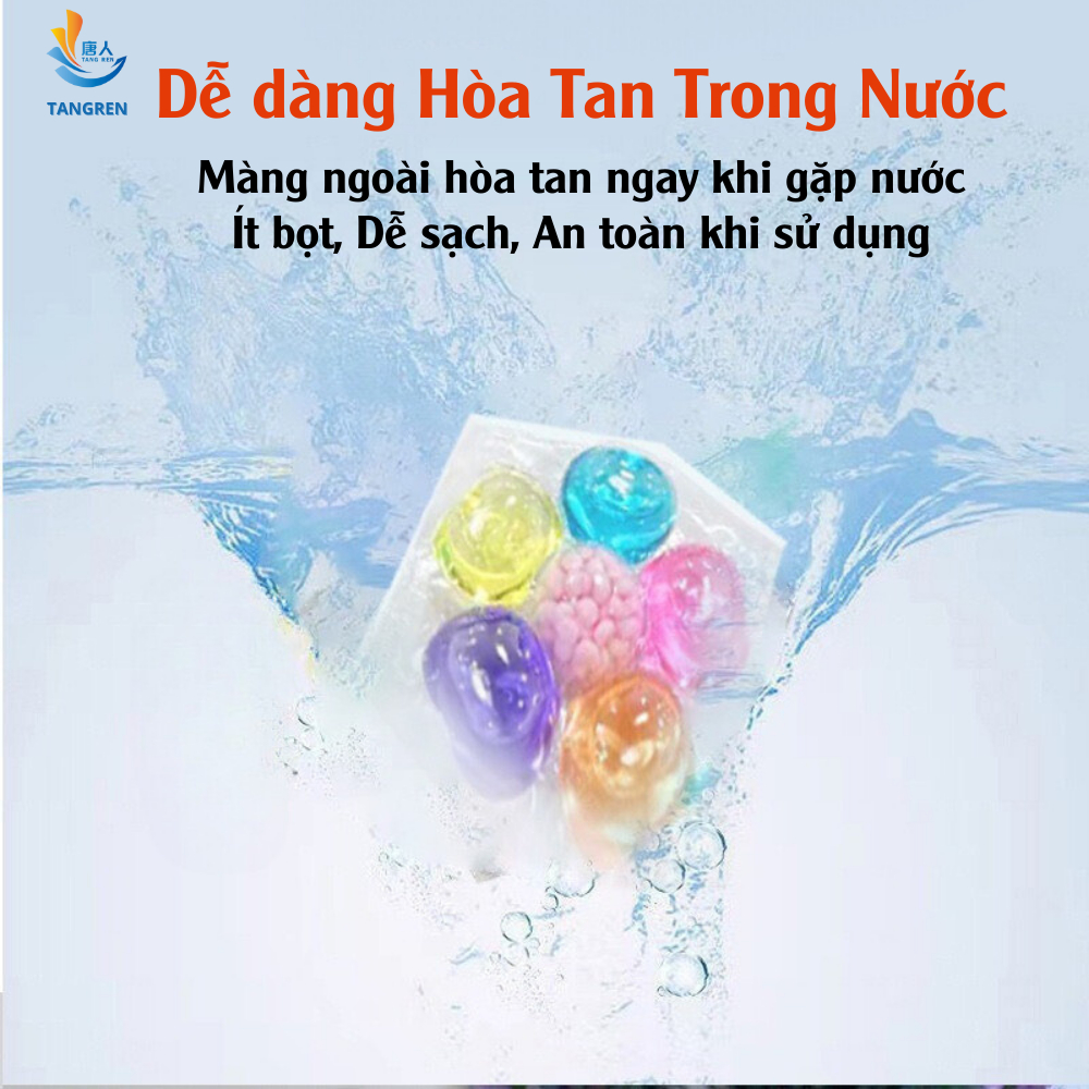 Hộp 40 Viên Giặt Xả Đa Năng 6IN1, Viên Giặt Thơm Quần Áo Kháng Khuẩn, Làm Sạch, Lưu Hương 72 Giờ Tiện Dụng
