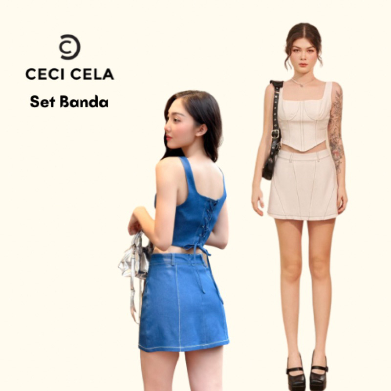 Ceci Cela - Set chân váy áo kiểu Banda ( tách set)