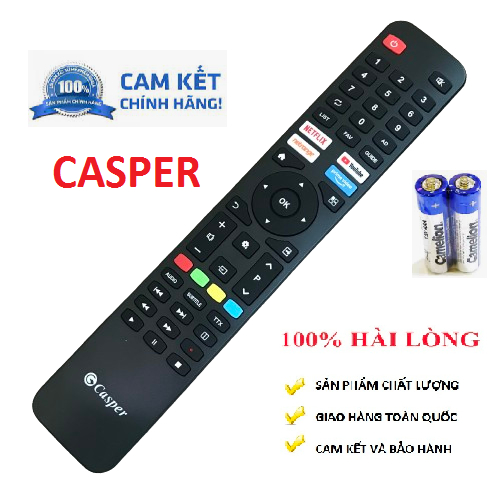 Remote tivi casper, Điều khiển tivi casper smart hàng chính hãng mới nguyên tem [lỗi 1 đổi 1]