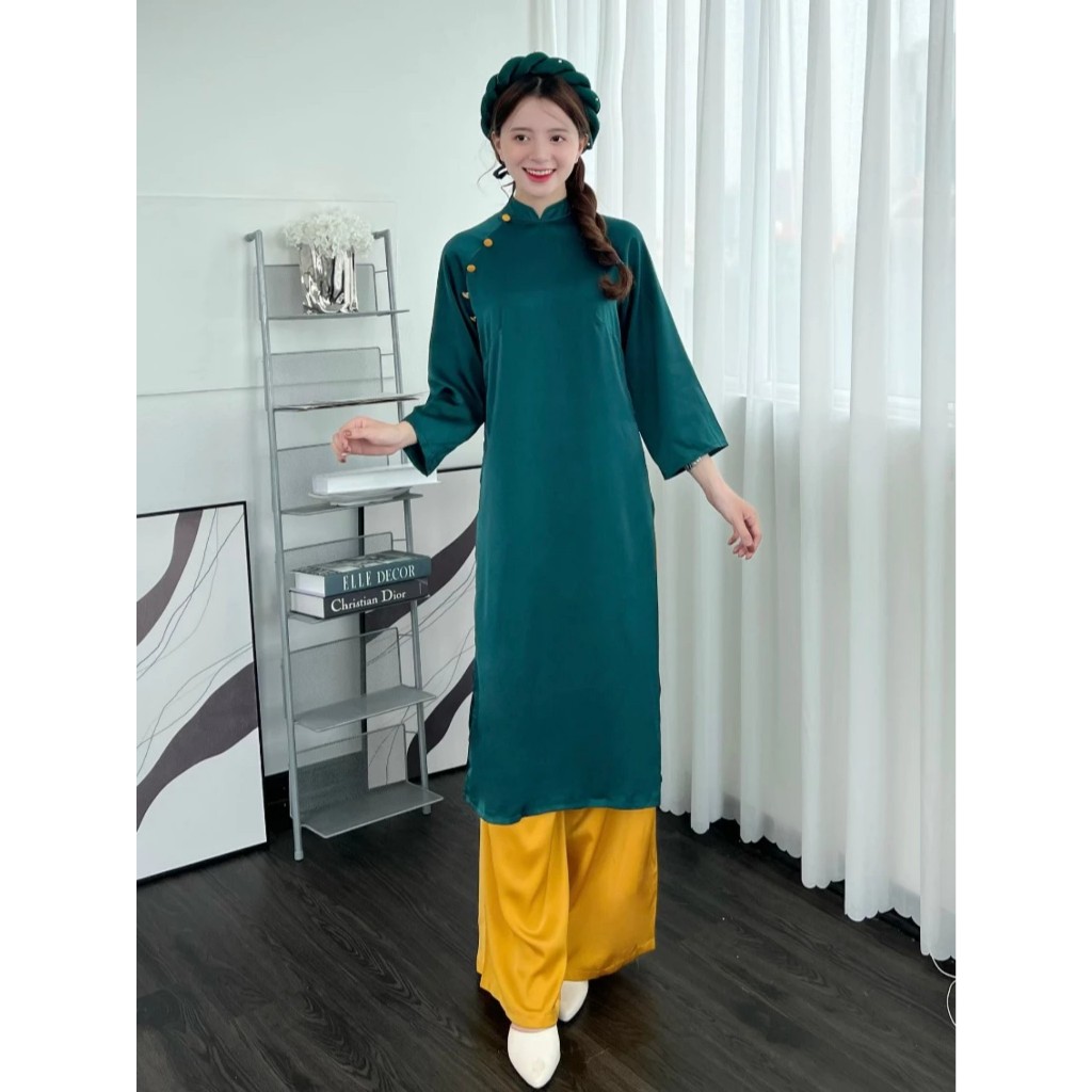 Áo dài cách tân Bigsize , tặng kèm mấn xinh xắn dễ thương cho nàng Chubby