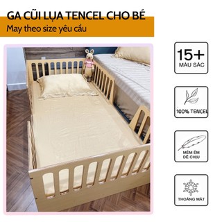 Ga cũi cho bé bọc đệm cũi, nệm cũi vải lụa tencel, ga bọc nệm cho bé vải siêu mịn, siêu mát.