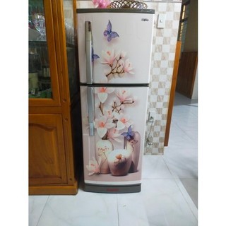 Decal dán tủ lạnh 3D BÌNH HOA GỐM TRẮNG