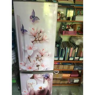 Decal dán tủ lạnh 3D BÌNH HOA GỐM TRẮNG