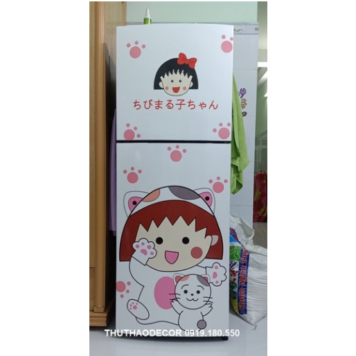 Decal dán Tủ Lạnh, MARUCO CUTE chất liệu cao cấp chống thấm nước - Trang trí nhà