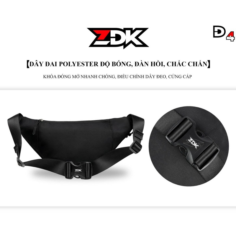 Túi đeo chéo thể thao đa năng ZDK D4, phù hợp đi chơi, đi phượt, du lịch, dã ngoại, đạp xe