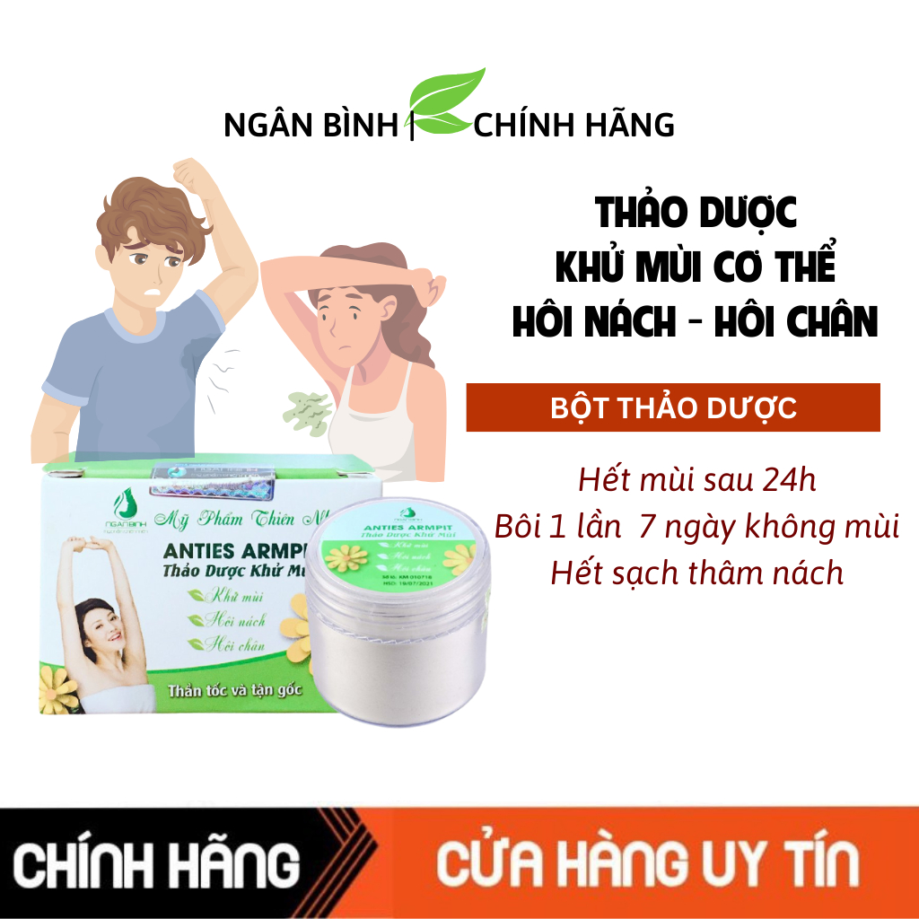 Thảo dược khử mùi hôi nách loại bỏ mùi mùi hôi nách hôi chân khó chịu, khử thâm sạm vùng nách, hết đen nách