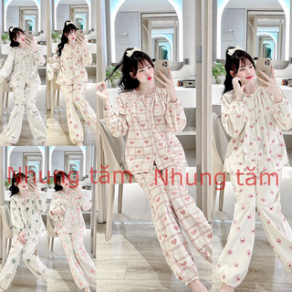 Bộ lụa Pijama chất lụa Nhung tuyết mềm mịn, không nhăn - 100% ảnh thật