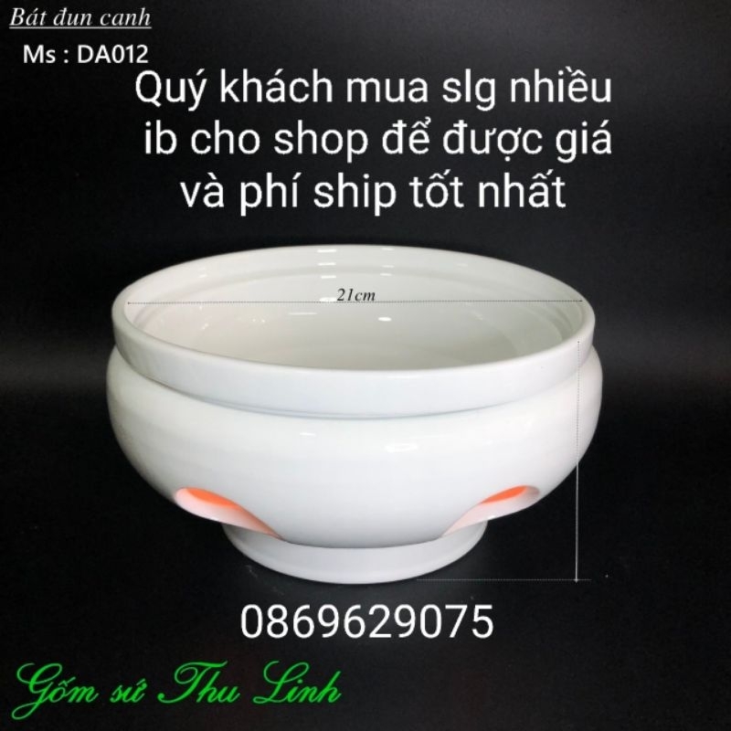 Bếp hâm nóng thức ăn bằng nến đường kính 21cm.Hàng sứ Bát Tràng.
