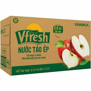 Thùng 12 hộp nước táo, ổi, cam ép vfresh 1l
