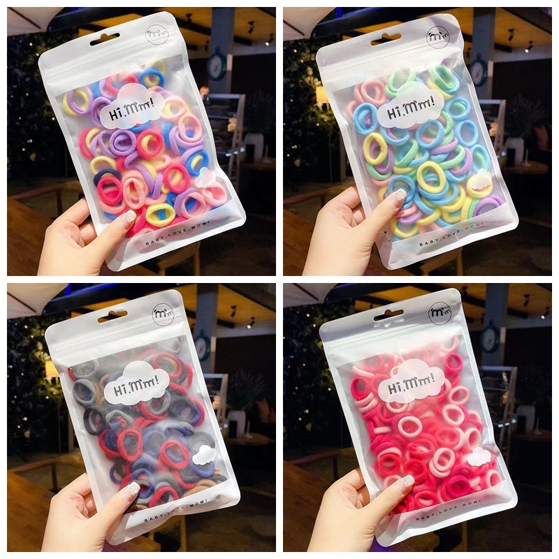 Set 50 dây thun buộc tóc cho bé gái êm ái dây cột tóc cho bé phụ kiện tóc