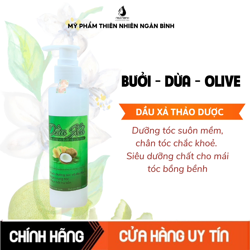 Dầu xả chiết xuất từ vỏ bưởi và sữa dừa dưỡng tóc chuyên sâu, phục hồi tóc hư tổn, giảm rụng tóc 150ml