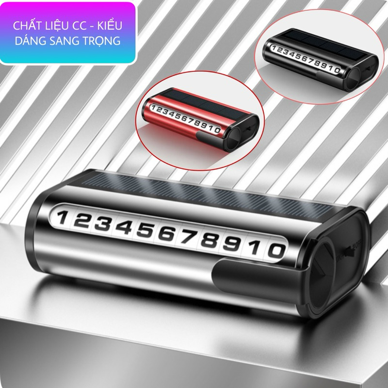 Bảng ghi số điện thoại ô tô thông minh đặt taplo xe - Led phát sáng ban đêm, sạc pin bằng năng lượng mặt trời