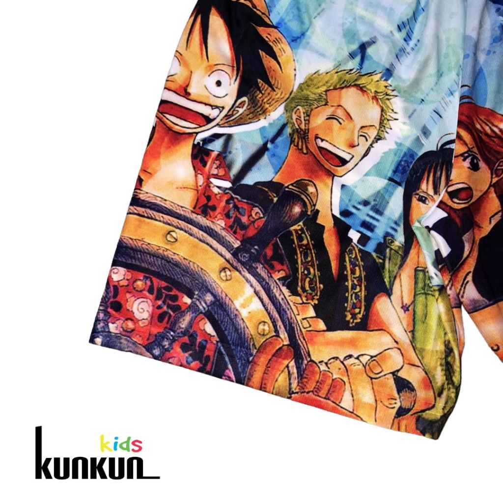 Bộ đồ trẻ em thun lạnh in 3D hình Luffy cho bé Trai Kunkun Kids TP673 -  chất thun lạnh thông thoáng cho bé 10-60kg