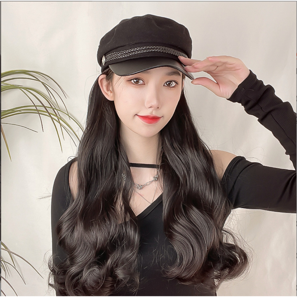 Nón mũ tóc giả nguyên đầu thời trang