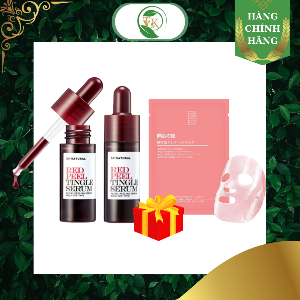 TẶNG NGAY 2 MIẾNG NẠ NHAU THAI - Red Peel Tingle Serum 11ml Tinh Chất Tái Tạo Da Chính Hãng So Natural Việt Nam