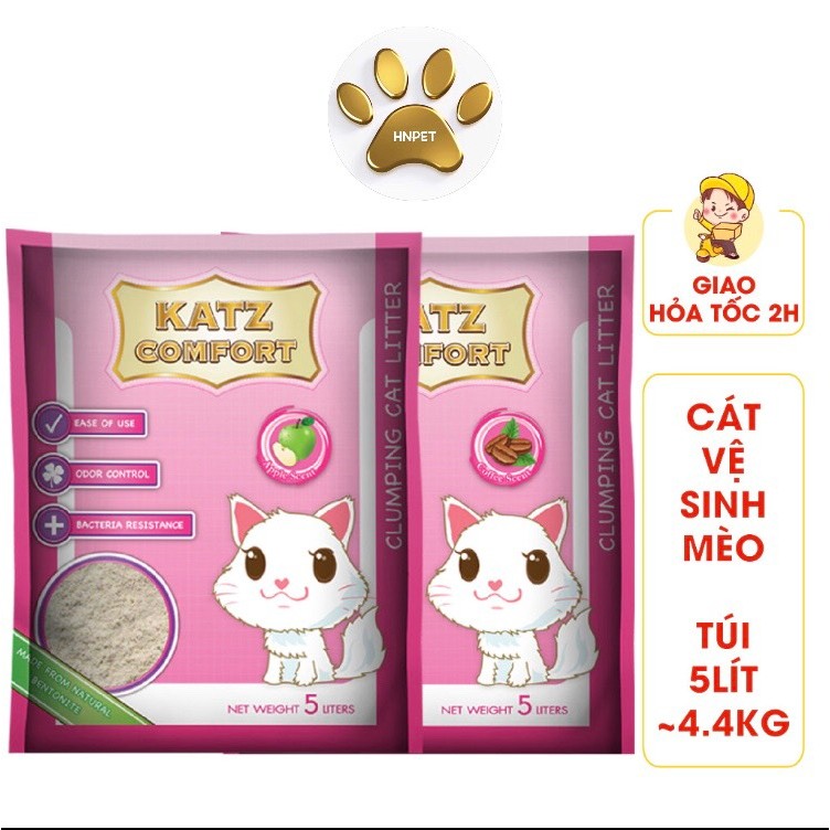 [Giá Mới] Cát Vệ Sinh Cho Mèo Katz Comfort Túi 5L - HNPET SHOP