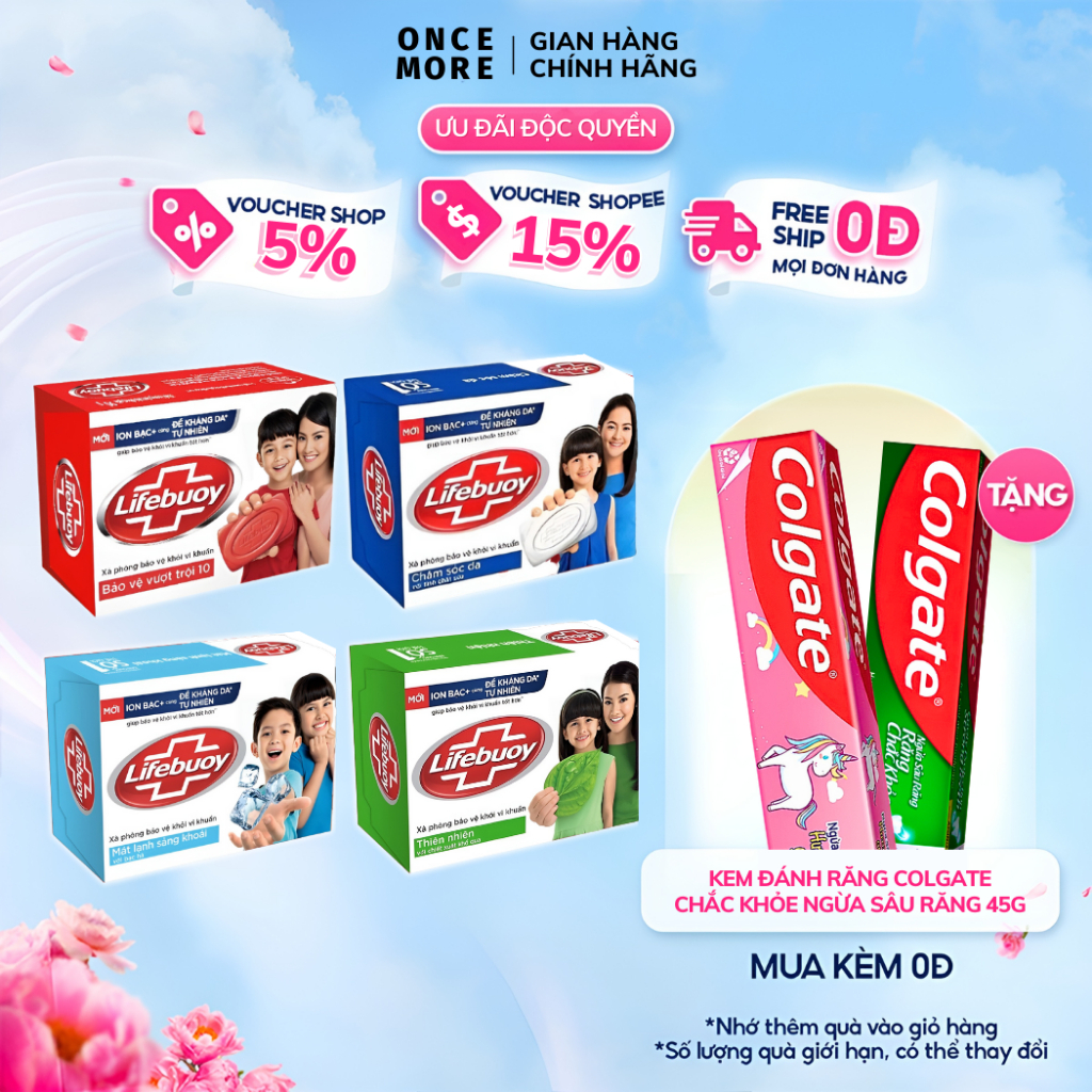 Xà Phòng Tắm Lifebuoy, Xà Bông Cục LifeBoy Diệt Khuẩn Trắng Da Giảm Mụn Matcha Khổ Qua Sạch Da Thơm Mát Dễ Chịu 90g/125g