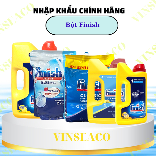 Bột rửa bát Finish Classic 2,5kg,2,2kg,1,3kg,1,2kg,1kg Hương chanh dùng cho máy rửa bát