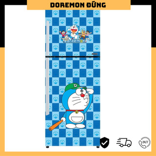 Giấy Decal Trang Trí Tủ Lạnh DOREMON BÓNG CHÀY- chống thấm nước