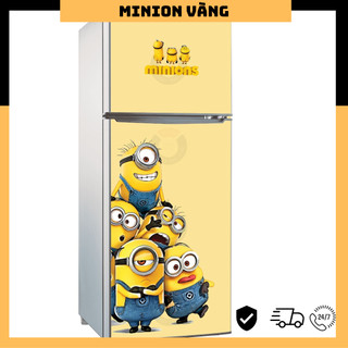 Decal dán tủ lạnh - minion vàng - trang trí nhà cửa dán