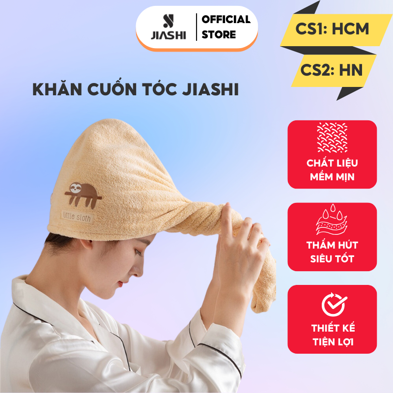 Khăn quấn ủ tóc lau khô siêu tốc loại dày JIASHI, khăn lau tóc gội đầu lông cừu mềm siêu thấm MÀU NGẪU NHIÊN KCT01