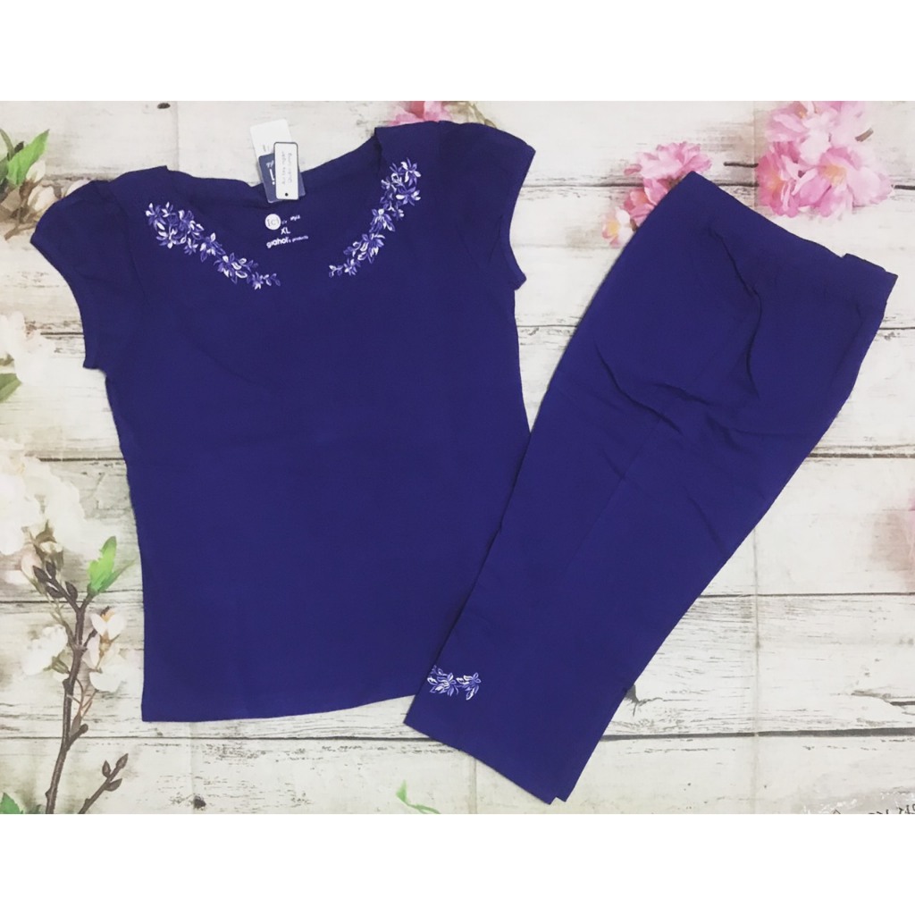 Bộ mặc nhà Gia Hồi Trung niên Flower Mới Size L XL
