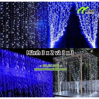 Led mành rủ, đèn nháy dây trang trí nhiều màu thả mưa