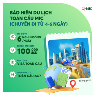 Toàn quốc [E-Voucher] Bảo hiểm du lịch toàn cầu MIC, chuyến đi từ 4 - 6 ngày, gói Thượng hạng