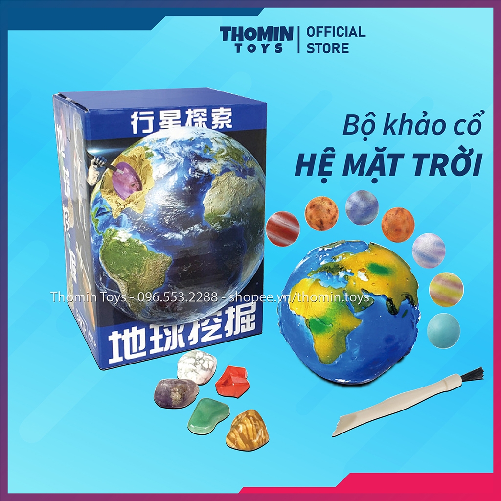 Đồ chơi khảo cổ trái đất và hệ mặt trời, Đào đá quý khai quật hóa thạch vũ trụ bằng thạch cao Khảo cổ hành tinh