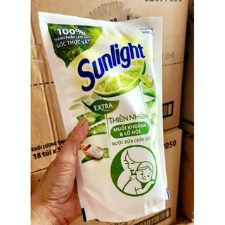Nước rửa chén bát hương chanh muối khoáng và lô hội sunlight extra