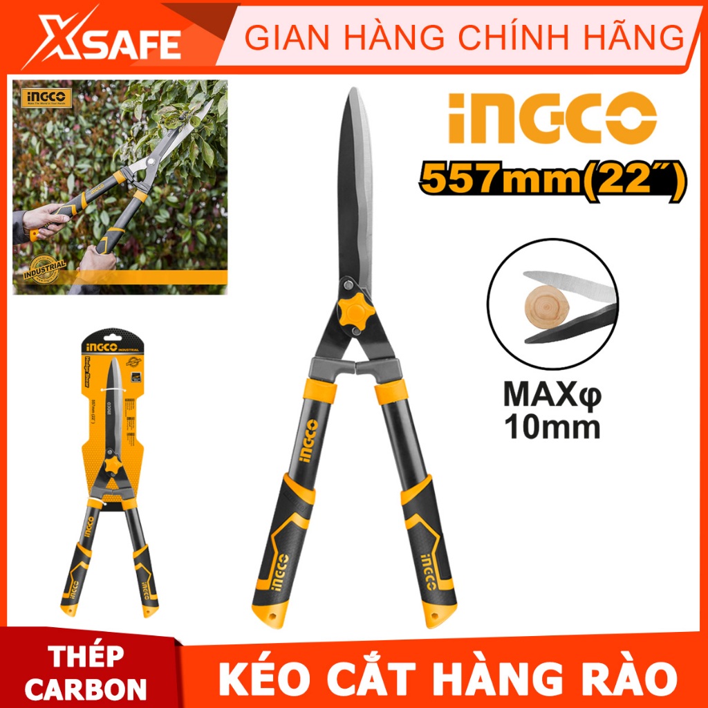 Kéo cắt tỉa cây cảnh INGCO HHS6301 23.5inch, thép carbon 55 sơn phủ teflon chống rỉ sét siêu bén, dùng làm vườn