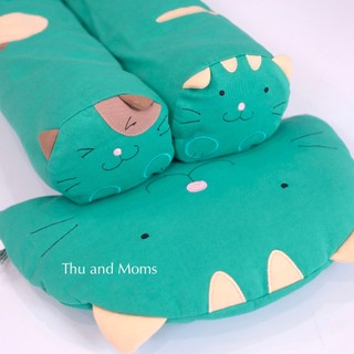 (Nhiều màu) Bộ gối và vỏ gối cho bé sơ sinh Hikosen Cara Nhật Bản vải cotton tự nhiên mềm mát V-BZ19-012