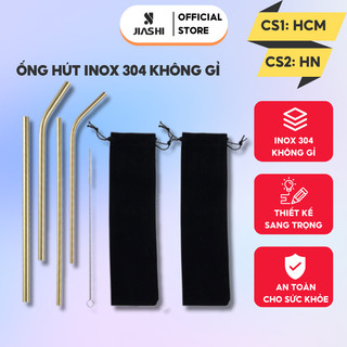 Ống Hút Inox 304 Jiashi Thép Chống Gỉ, Cọ Rửa, Túi Đựng Có Thể Tái Sử Dụng Thân Thiện Môi Trường OHI01