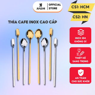 Thìa cafe Jashi inox 304 tròn dẹt uống trà cao cấp, hai màu vàng bạc sang trọng, tinh tế MTC04
