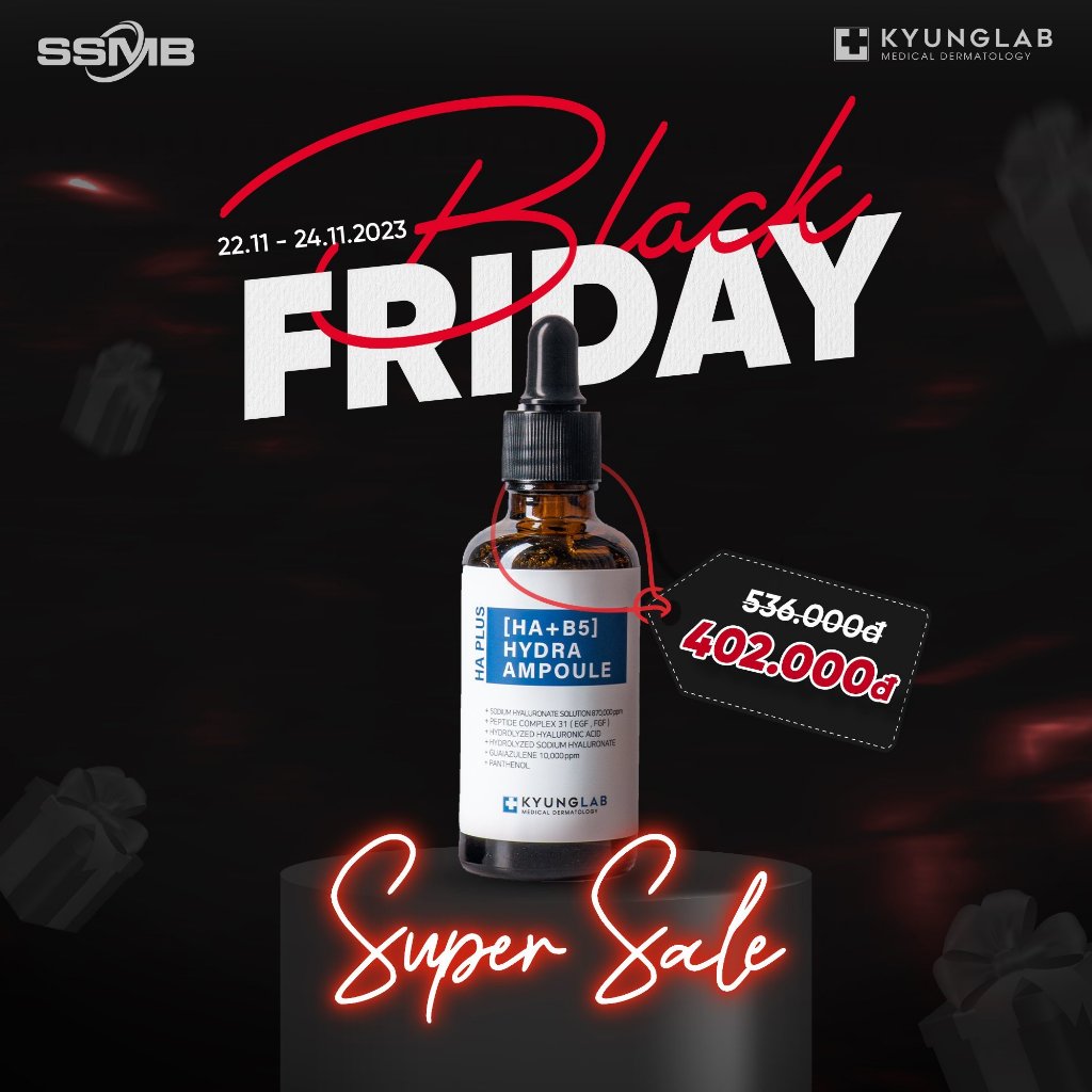 Serum HA+B5 Kyung Lab giúp căng bóng da tức thì cải thiện tình trạng da khô, bóng tróc, làm đều màu da